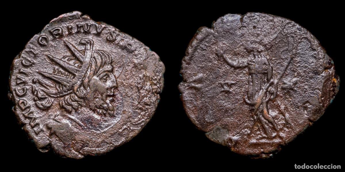 Monedas Imperio romano: Victorinus Antoninianus - PAX AVG, Treveri - 20 mm / 2,83 gr.