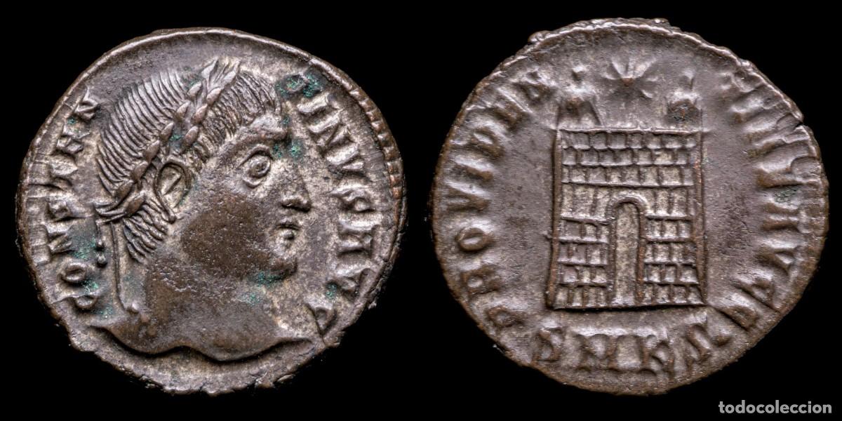 Monedas Imperio romano: Constantine I Follis - PROVIDENTIAE AVGG, Cizycus - 18 mm / 3,49 gr.