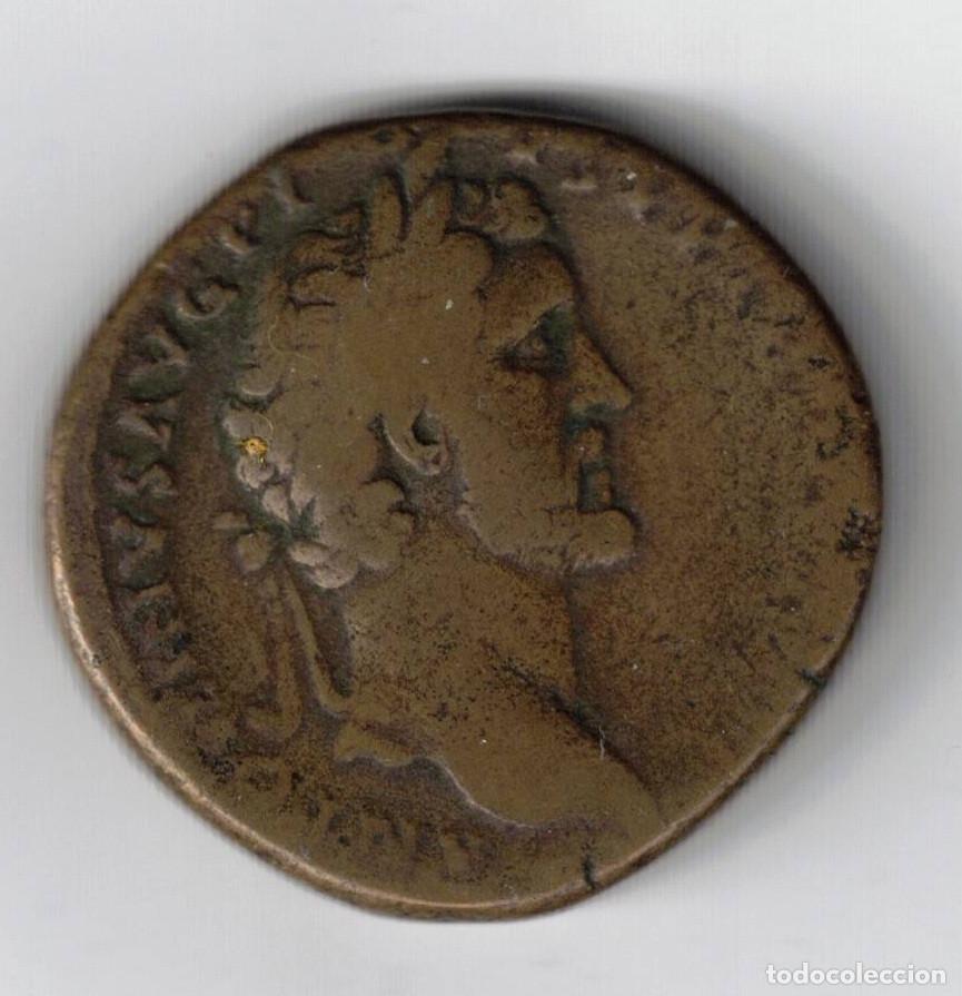 Monedas Imperio romano: AS IMPERIO ROMANO ANTONINO PIO SPES BRONCE MONEDA ROMANA