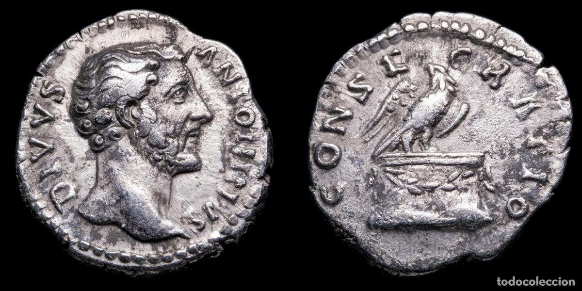 Monedas Imperio romano: Divus Antoninus Pius Denarius - CONSECRATIO - 18 mm / 3,04 gr.His bare head right; DIVVS ANTONINVS /
