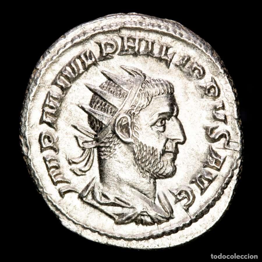 Monedas Imperio romano: Filipo I Arabe 244-249 dC. Antoniniano PM TRP IIII COS PP Felicitas