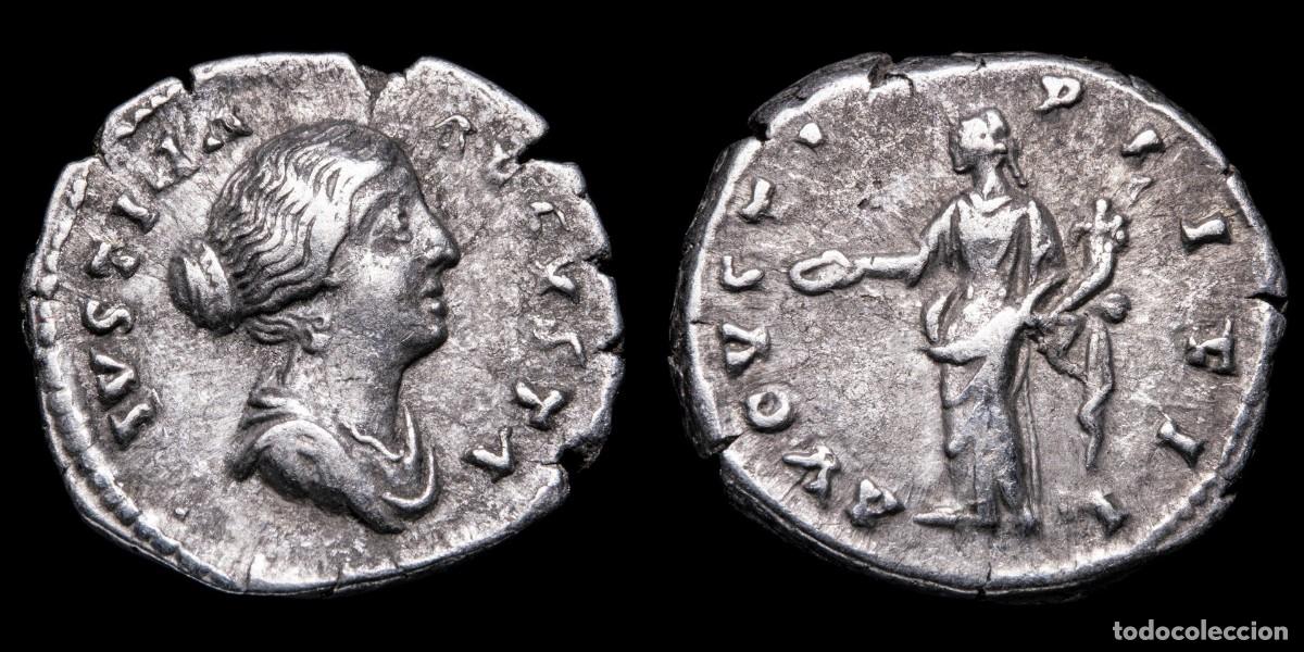 Monedas Imperio romano: Faustina II Denarius - AVGVSTI PII FIL - 18 mm / 3,29 gr.