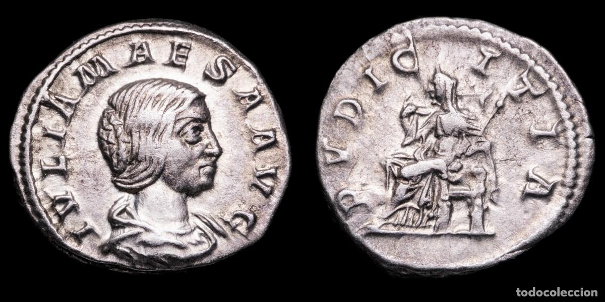 Monedas Imperio romano: Julia Maesa Denarius - PVDICITIA - 19 mm / 3,37 gr.
