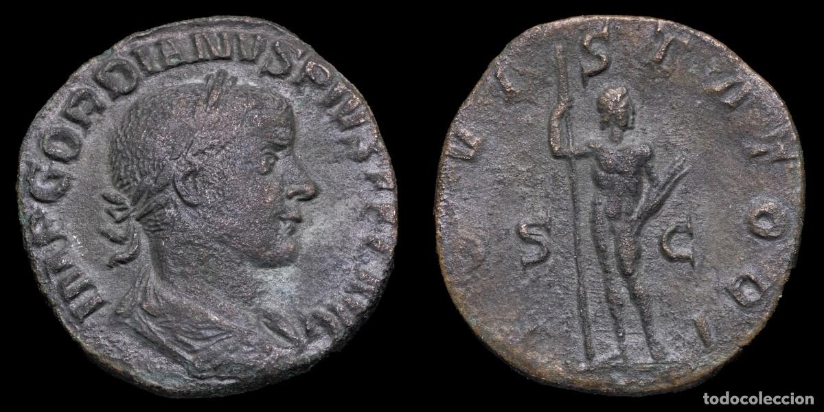 Monedas Imperio romano: Gordian III Sestertius - IOVI STATORI SC - 28 mm / 16,78 gr.