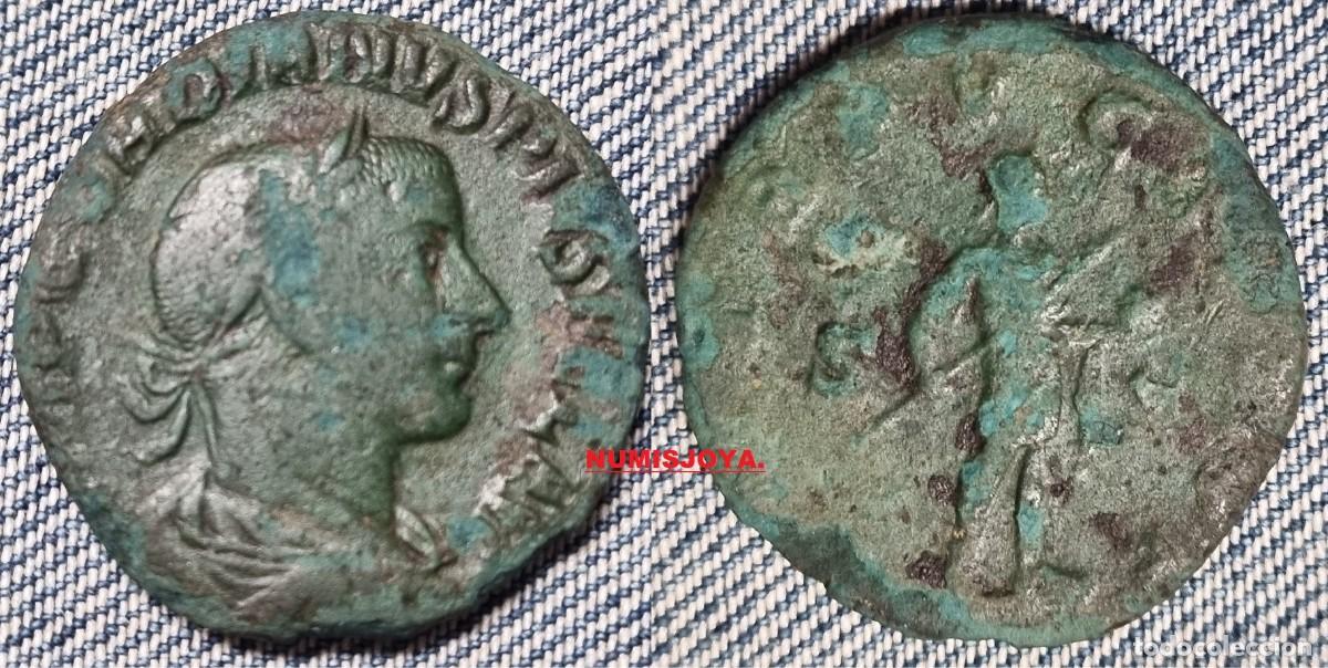 Monedas Imperio romano: Roma Imperio a&ntilde;o 241/243 Gordiano III. AS de Bronce ROMA. Peso 12,88 gr. 27 mm.