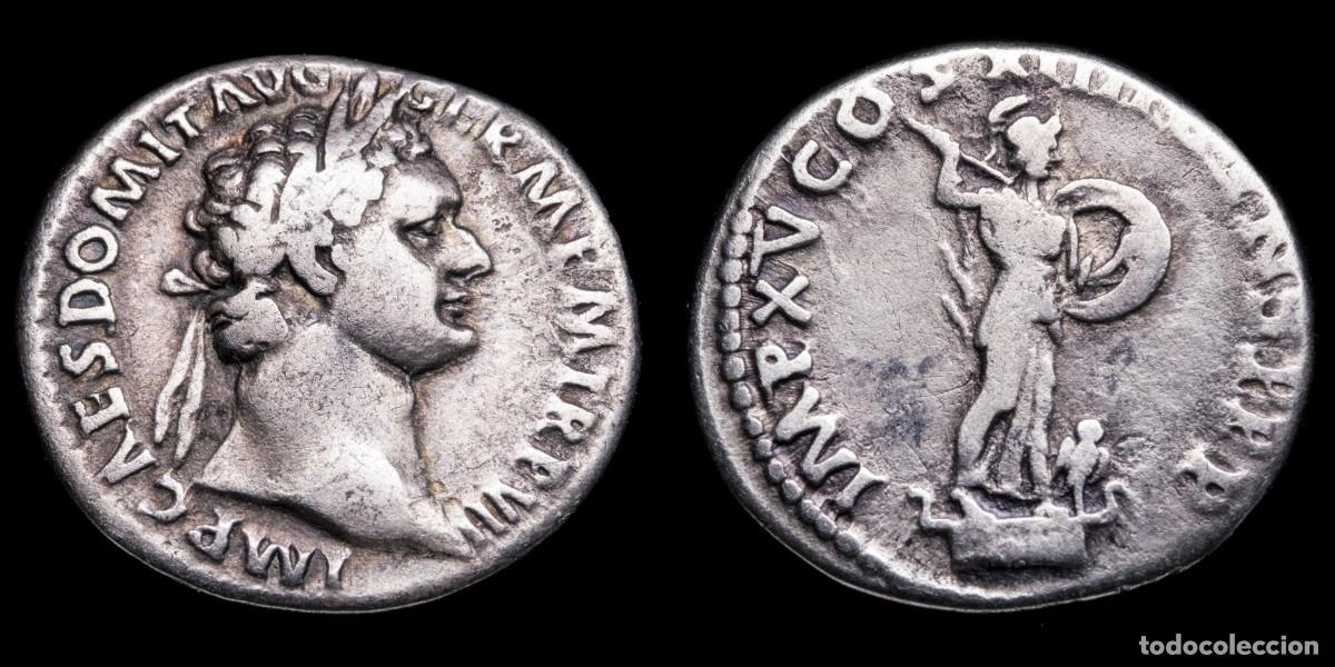 Monedas Imperio romano: Domitian Denarius - IMP XV COS XIIII CENS P P P - 19 mm / 3,13 gr.