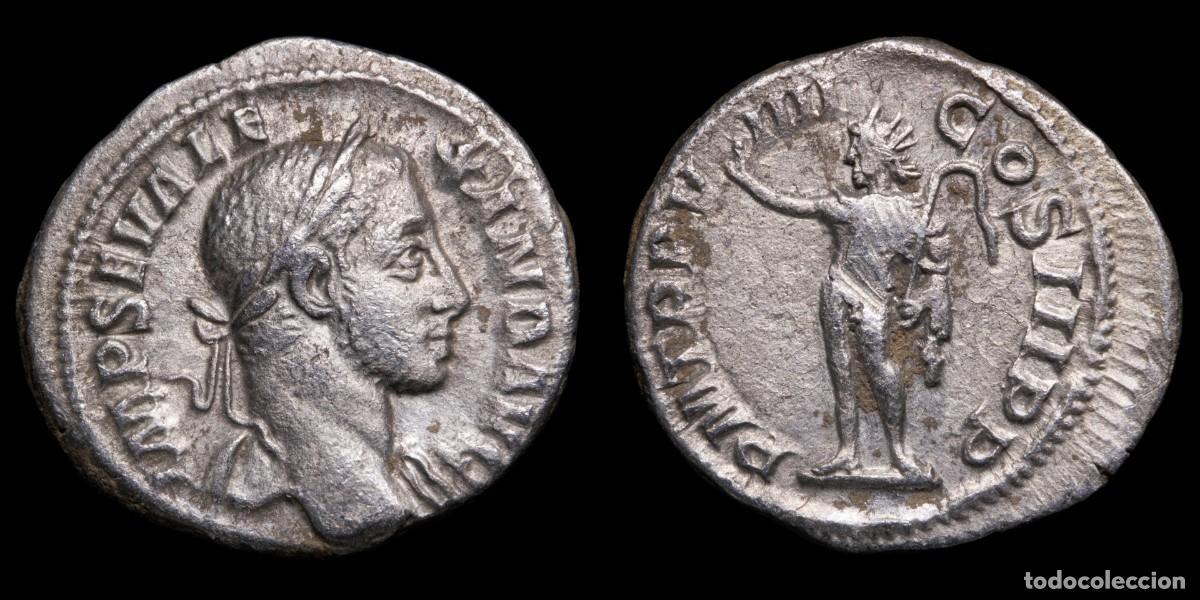 Monedas Imperio romano: Severus Alexander Denarius - P M TR P V IIII COS III PP - 20 mm / 3,51 gr