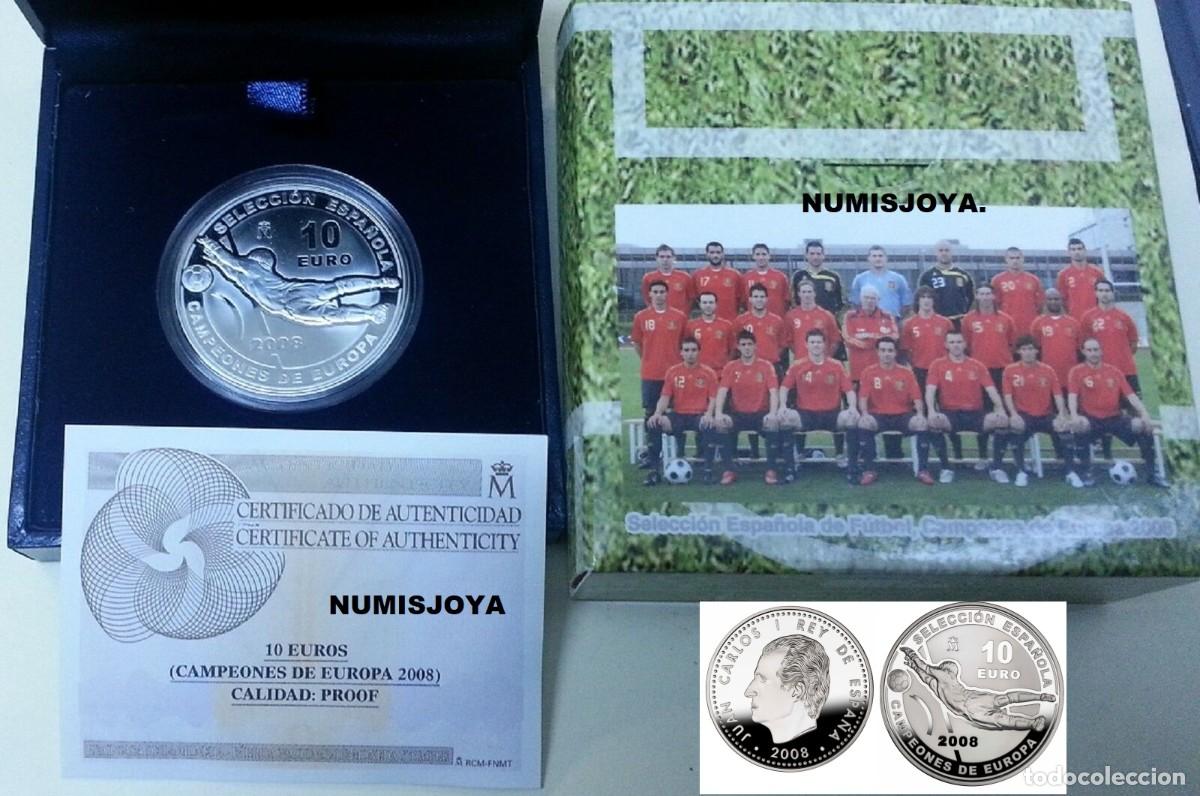 Monedas Imperio romano: ESPA&Ntilde;A 10 EUROS PLATA PROOF A&Ntilde;O 2008 CAMPEONES DE EUROPA - RARA.