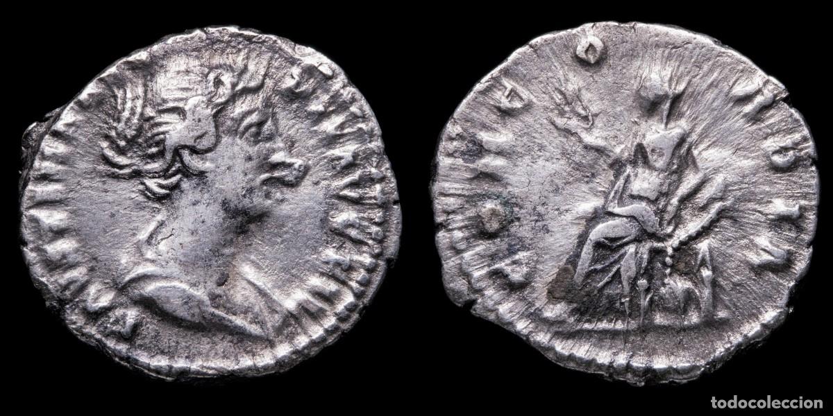 Monedas Imperio romano: Faustina II Denarius - CONCORDIA - 18 mm / 2,97 gr.