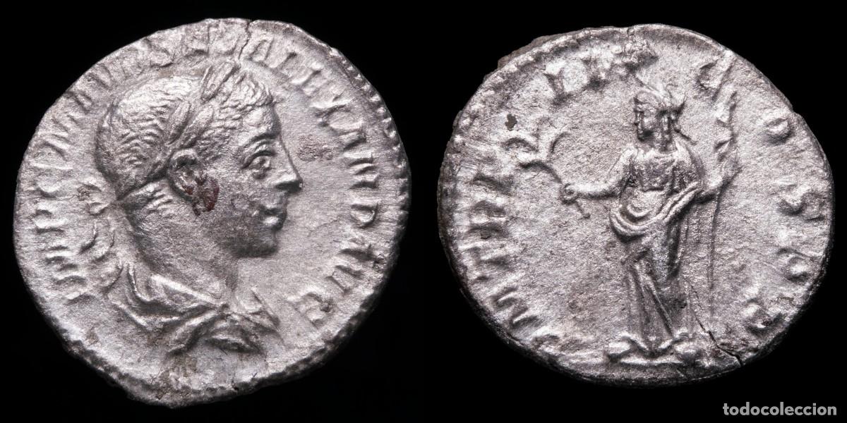 Monedas Imperio romano: Severus Alexander Denarius - P M TR P III COS PP - 18 mm / 2,50 gr.