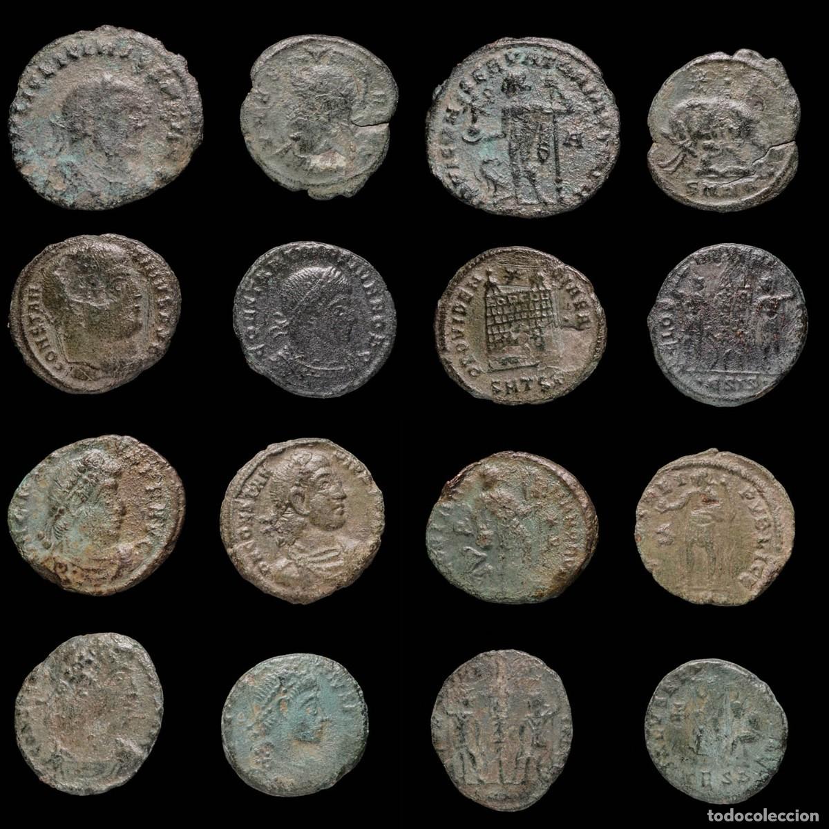 Monedas Imperio romano: Roman Empire Lot of 8 coins minted between the 3rd and 4th centuries AD.
