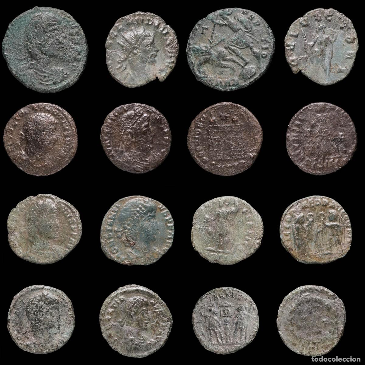 Monedas Imperio romano: Roman Empire Lot of 8 coins minted between the 3rd and 4th centuries AD.