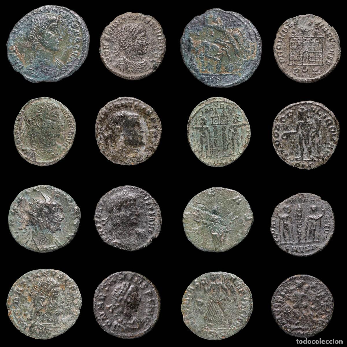 Monedas Imperio romano: Roman Empire Lot of 8 coins minted between the 3rd and 4th centuries AD.