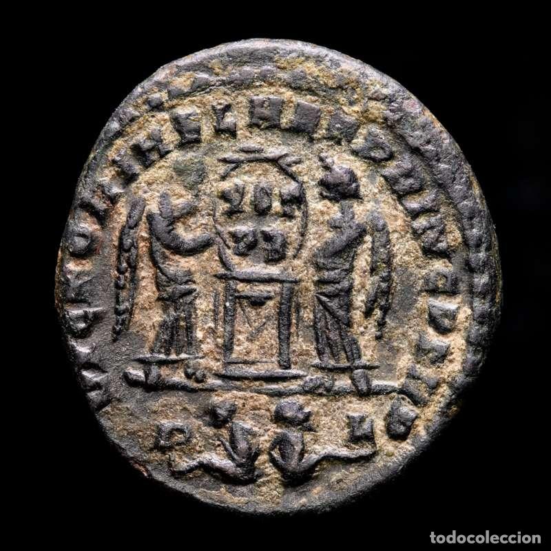 Monedas Imperio romano: Constantino I (307-337) AE follis, Lyon, cautivos en exergo. (4370)