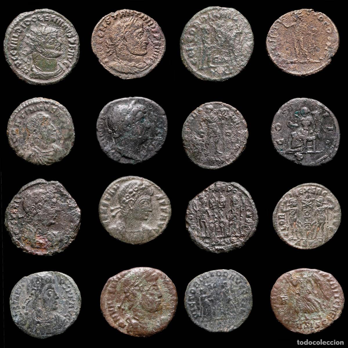 Monedas Imperio romano: Roman Empire Lot of 8 coins minted between the 3rd and 4th centuries AD.
