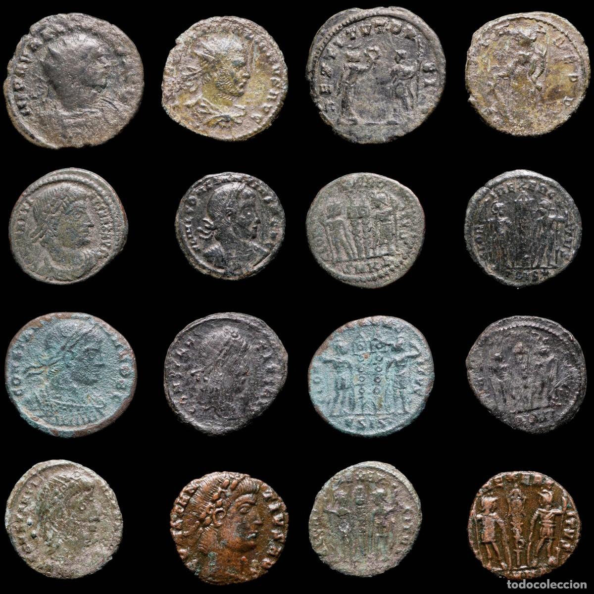 Monedas Imperio romano: Roman Empire Lot of 8 coins minted between the 3rd and 4th centuries AD.