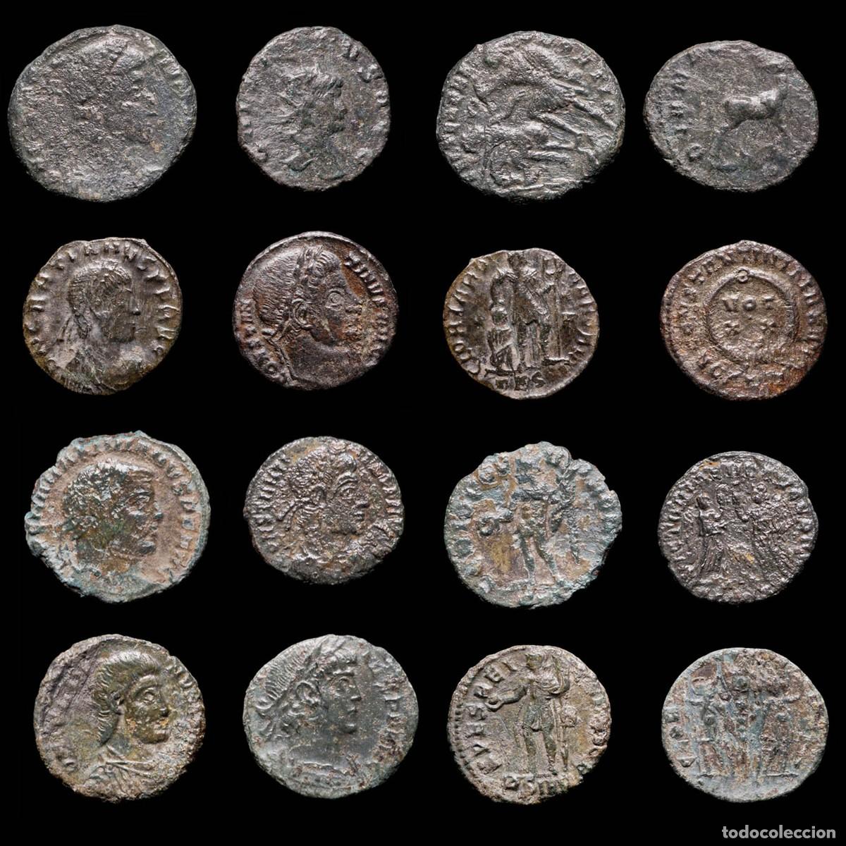 Monedas Imperio romano: Roman Empire Lot of 8 coins minted between the 3rd and 4th centuries AD.