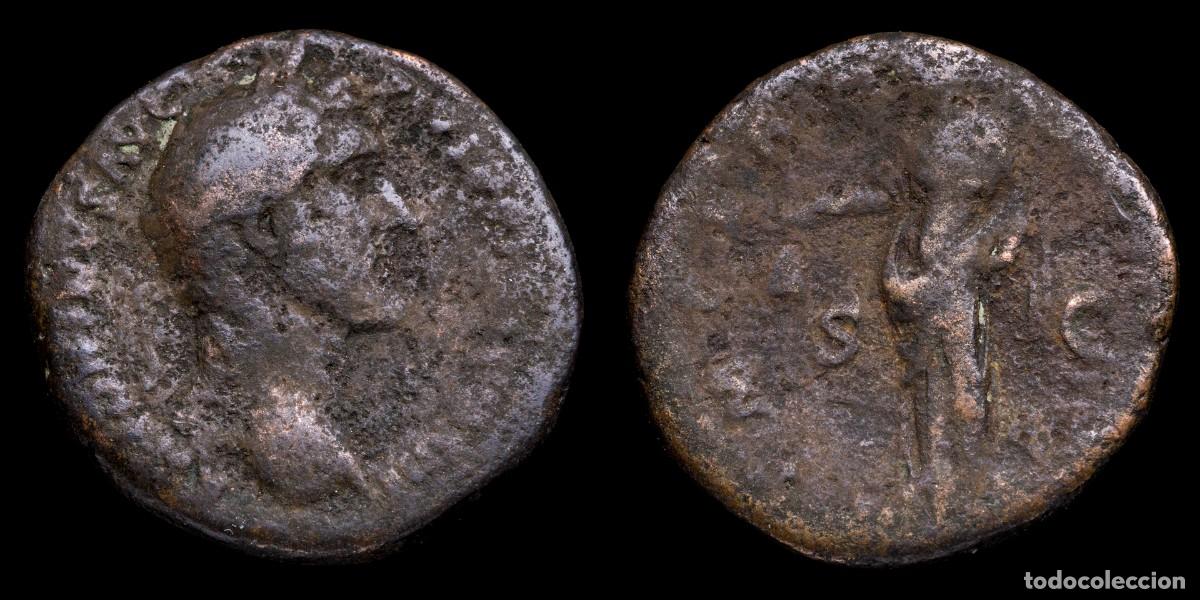 Monedas Imperio romano: Antoninus Pius As - IMPERATOR II - 26 mm / 10,72 gr.