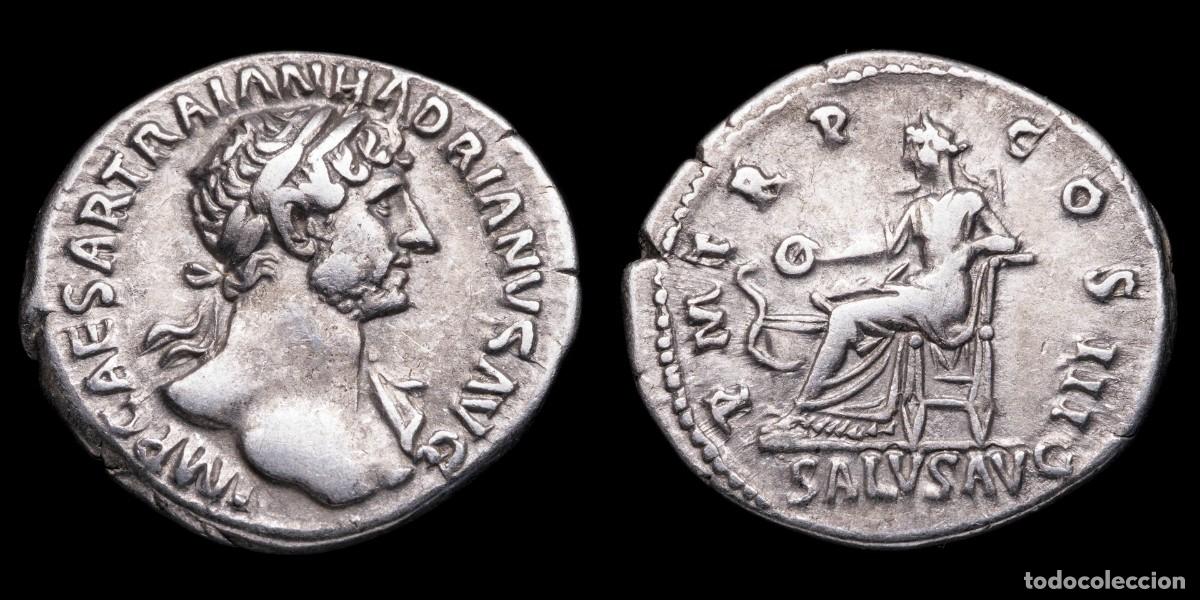 Monedas Imperio romano: Hadrian Denarius - P M TR P COS III - 20 mm / 3,41 gr.