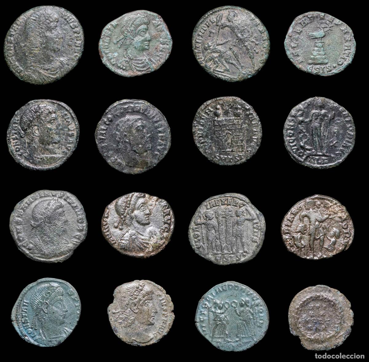 Monedas Imperio romano: Roman Empire Lot of 8 coins minted between the 3rd and 4th centuries AD.