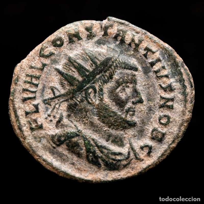 Monedas Imperio romano: Constancio I - cesar 1/4 follis radiado. Cartago. VOT X FK (4495)