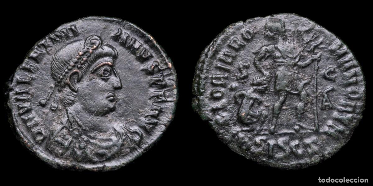 Monedas Imperio romano: Valentinian II - GLORIA ROMANORVM, Siscia - 19 mm / 2,40 gr.