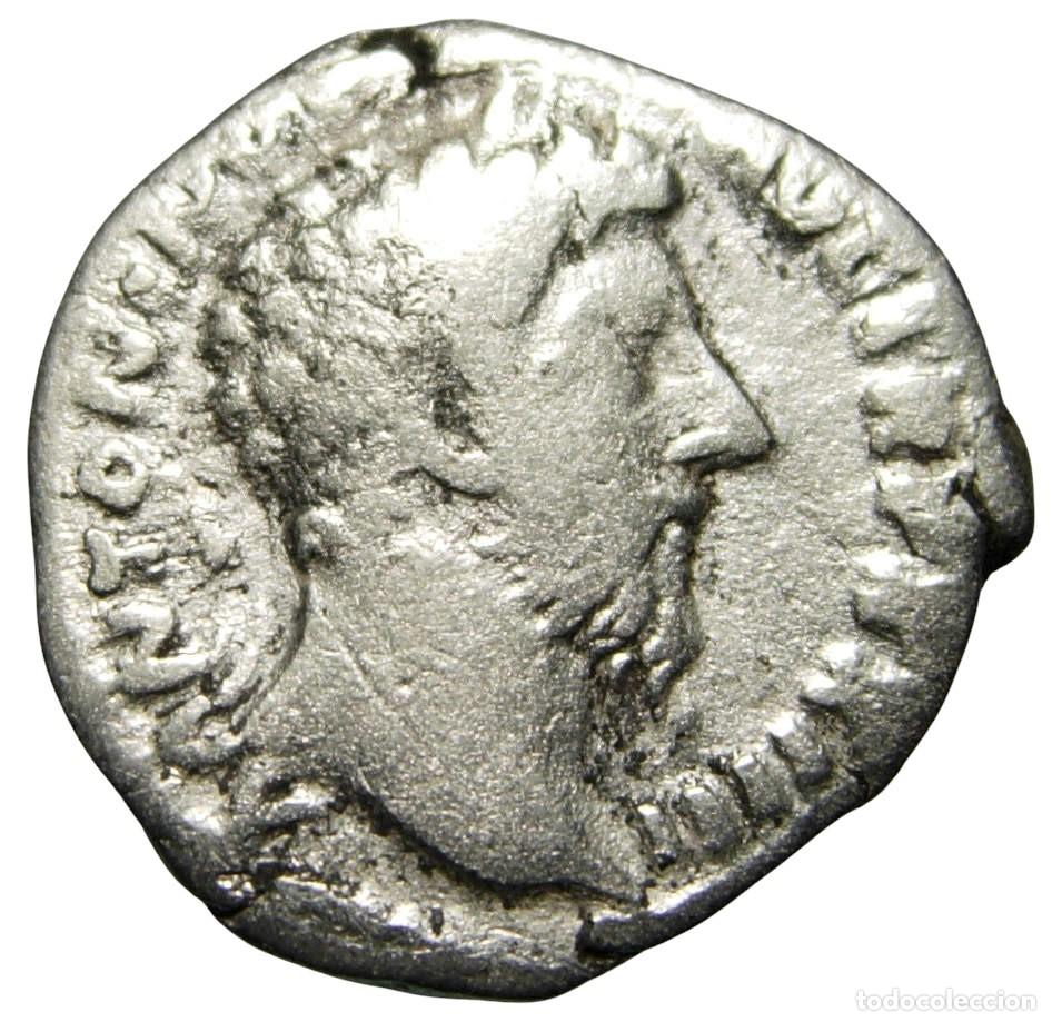 Monedas Imperio romano: Marco Aurelio (161-180 dC) AR Denario - Salus