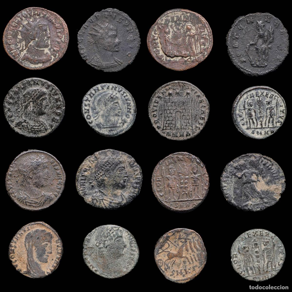 Monedas Imperio romano: Roman Empire Lot of 8 coins minted between the 3rd and 4th centuries AD.