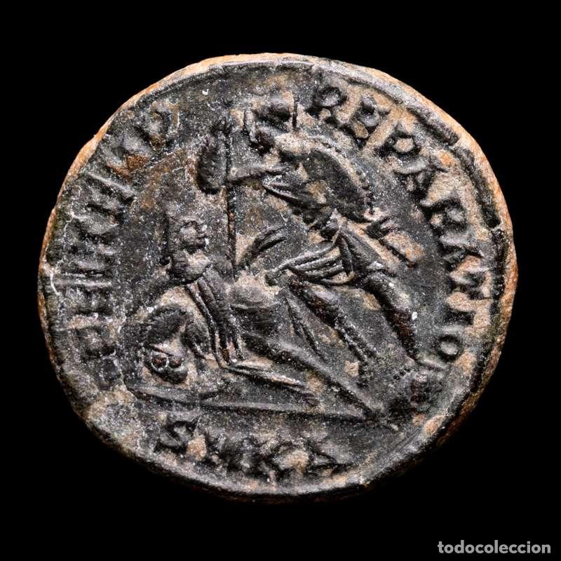 Monedas Imperio romano: Constancio II, Maiorina, Cizico FEL TEMP REPARATIO / SMKA (4199)