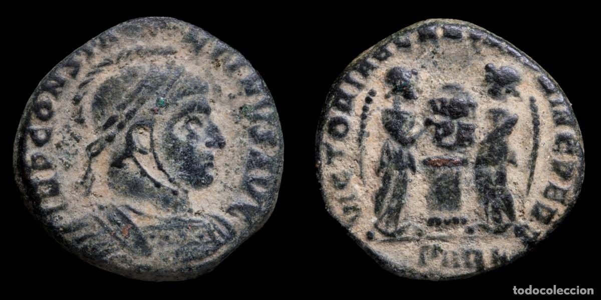 Monedas Imperio romano: Constantine I Cetentionalis - VICTORIAE LAETAE PRINC PERP VOT PR, Arles - 16 mm / 3,04 gr.