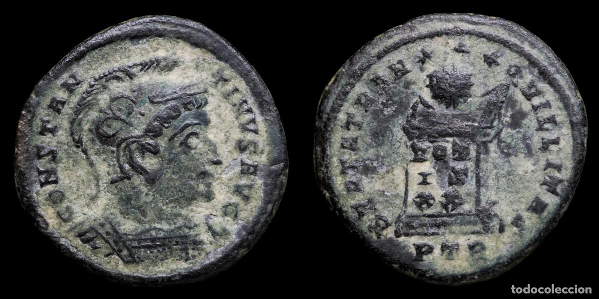 Monedas Imperio romano: Constantine I Follis - BEATA TRANQVILLITAS VOTIS XX, Trier - 19 mm / 3,01 gr.
