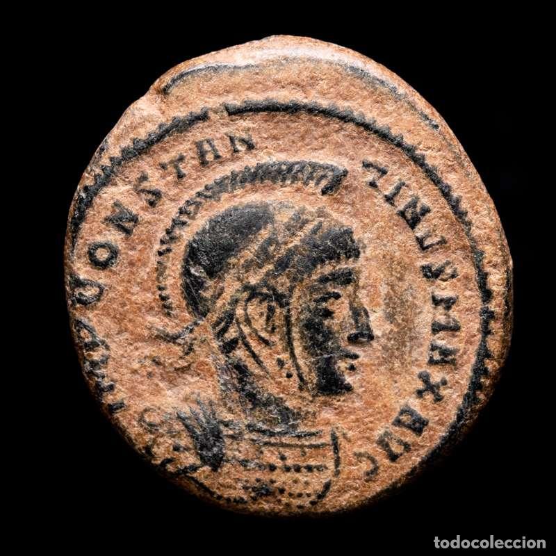 Monedas Imperio romano: Constantino I &AElig; Follis Ticinum VICTORIAE LAETAE PRINC PERP TT (4233)