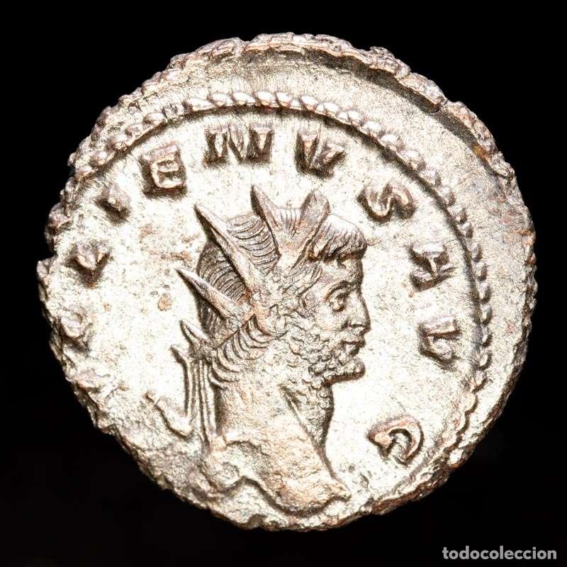 Monedas Imperio romano: Galieno 253-268, Antoniniano, Roma. AETERNITAS AVG - &Gamma; Sol (144)