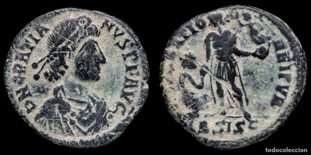 Monedas Imperio romano: Gratian Follis - REPARATIO REIPVB, Siscia - 23 mm / 4,90 gr.
