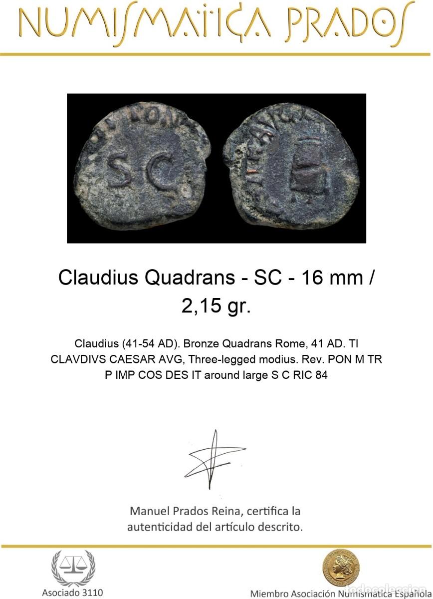 Monedas Imperio romano: Claudius Quadrans - SC - 16 mm / 2,15 gr. - Foto 2