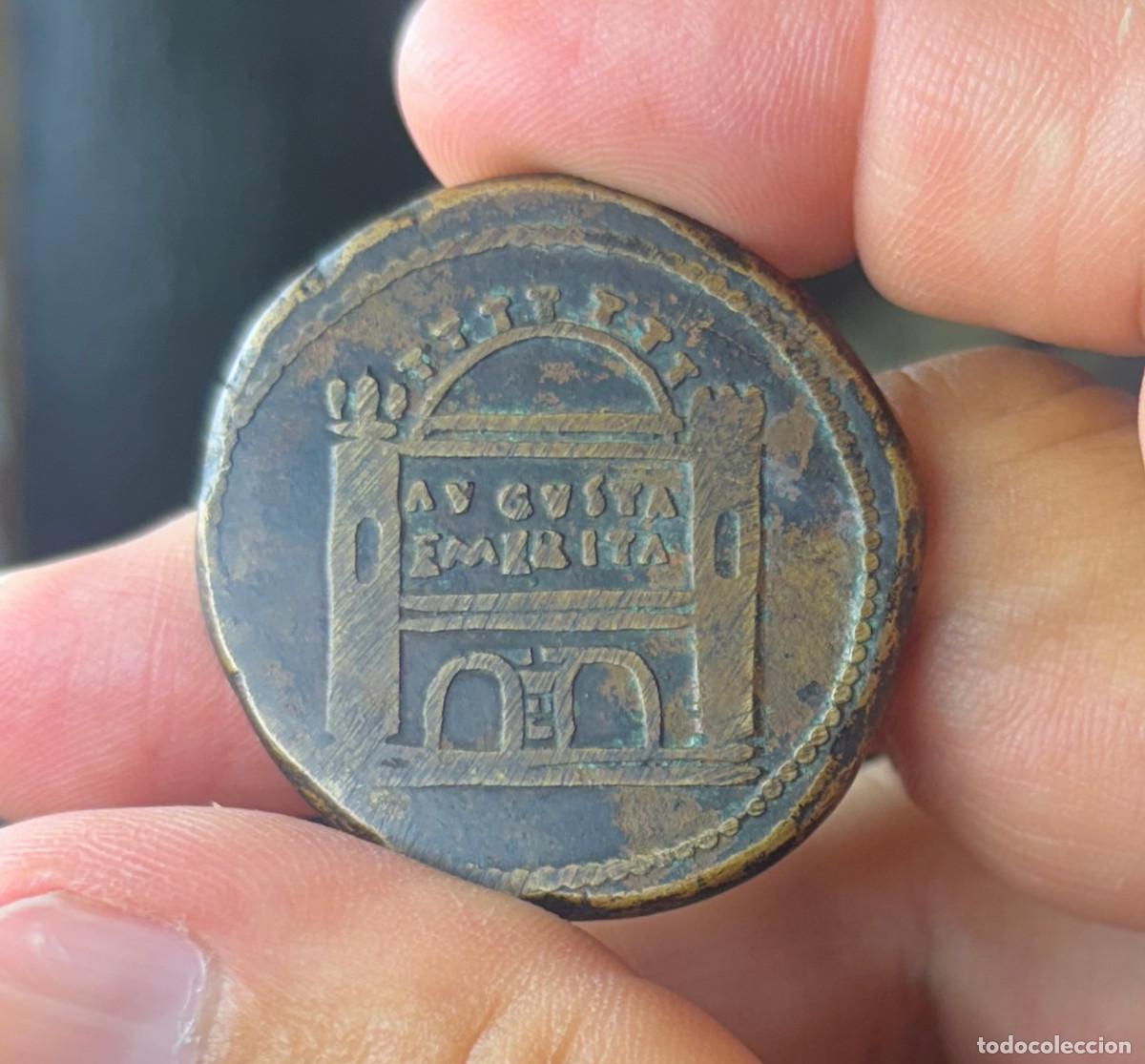 Monedas Imperio romano: MONEDA HISPANO ROMANA EMERITA AUGUSTA, 3,6 di&aacute;metro, 29gr.