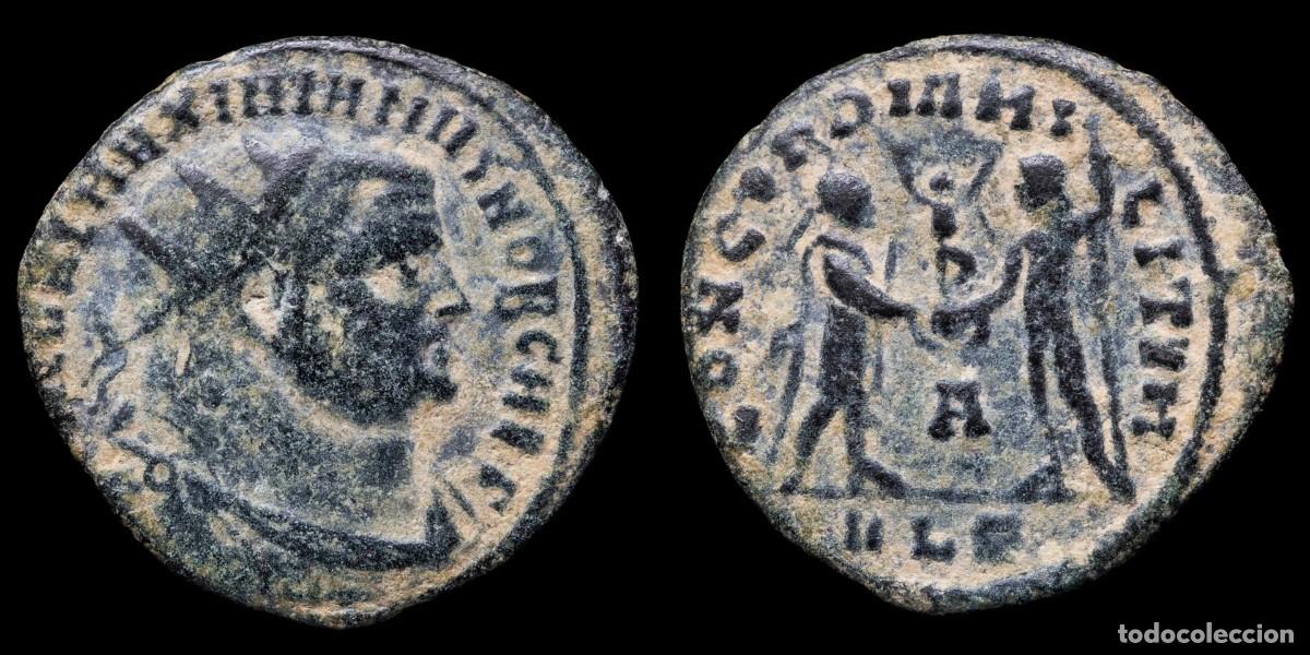 Monedas Imperio romano: Galerius Follis - CONCORDIA MILITVM, Alexandria - 21 mm / 3,01 gr.