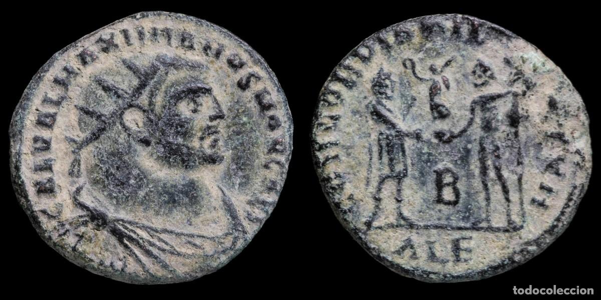 Monedas Imperio romano: Obv: GAL VAL MAXIMIANVS NOB CAES Radiate, draped and cuirassed bust of Maximianus to right, seen fro