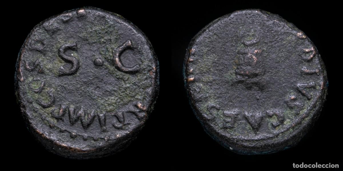 Monedas Imperio romano: Claudius Quadrans - PON M TR P IMP COS DES IT SC - 15 mm / 3,31 gr.