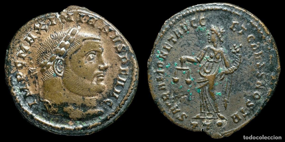 Monedas Imperio romano: Maximian I Follis - SACRA MONET AVGG ET CAES NOSTR, Ticinum - 26 mm / 7.91 gr.