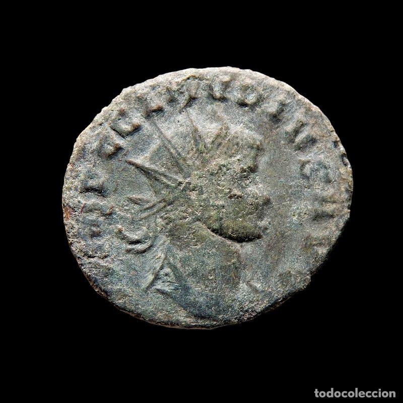 Monedas Imperio romano: Claudio II, antoniniano, Roma, bronce. FIDES EXERCI. A108-M