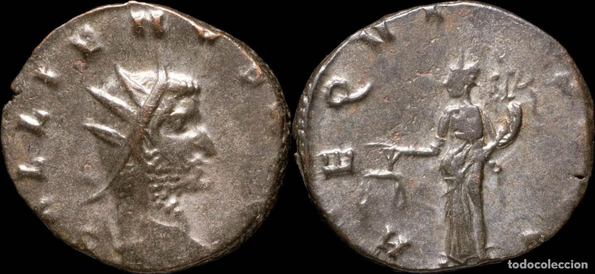 Monedas Imperio romano: Gallienus Antoninianus - AEQVITAS AVG - 19 mm / 2.95 gr.