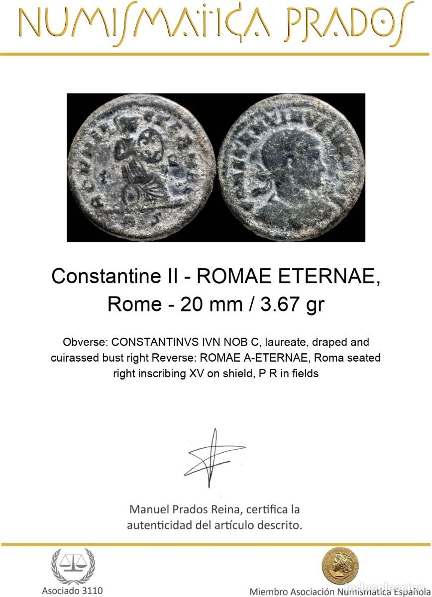 Monedas Imperio romano: Constantine II - ROMAE ETERNAE, Rome - 20 mm / 3.67 gr - Foto 2