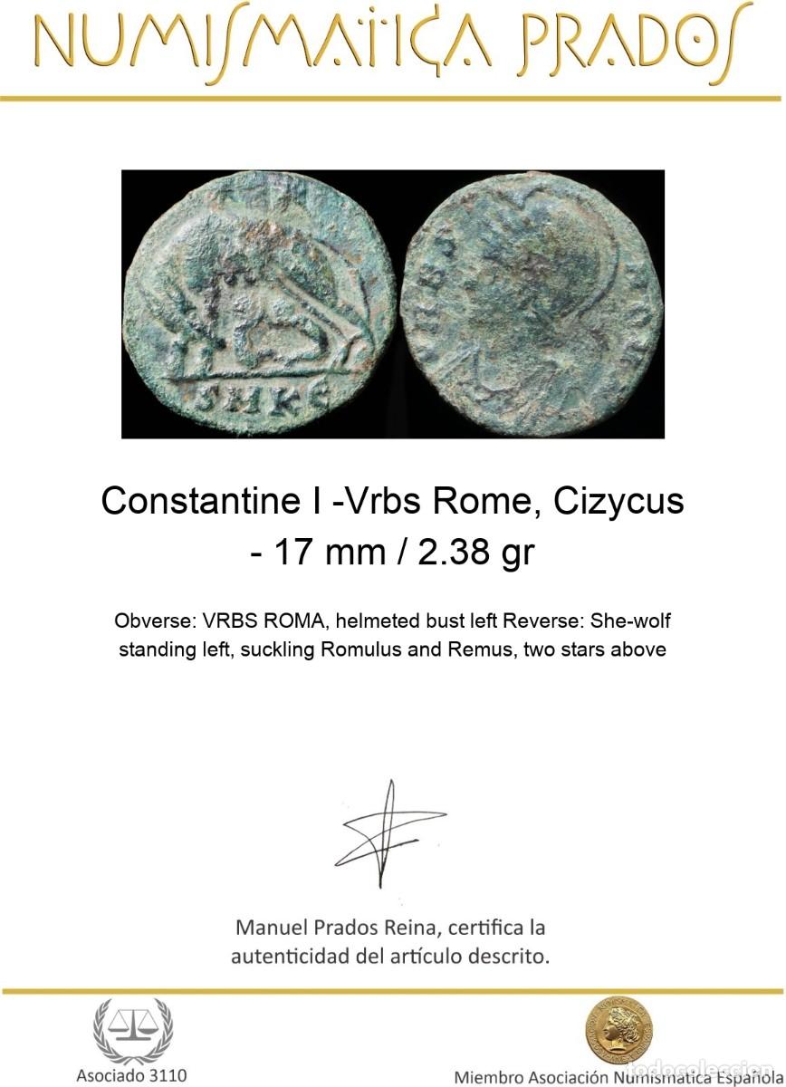 Monedas Imperio romano: Constantine I -Vrbs Rome, Cizycus - 17 mm / 2.38 gr - Foto 2