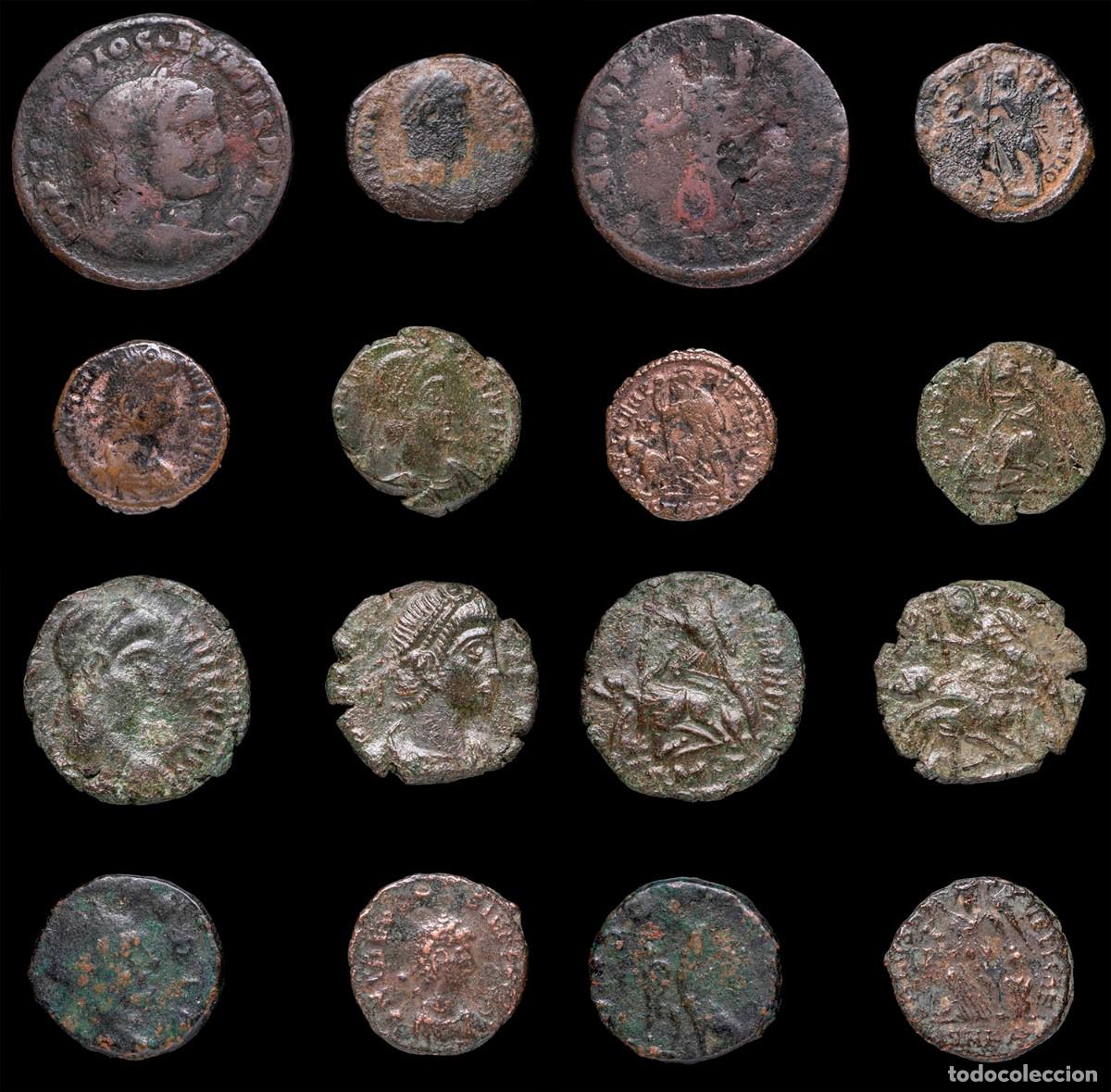 Monedas Imperio romano: Roman Empire Lot of 8 coins minted between the 3rd and 4th centuries AD.