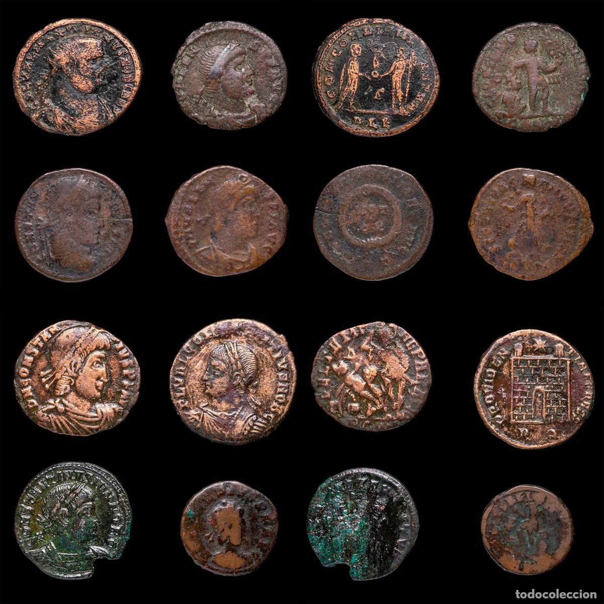 Monedas Imperio romano: Roman Empire Lot of 8 coins minted between the 3rd and 4th centuries AD.