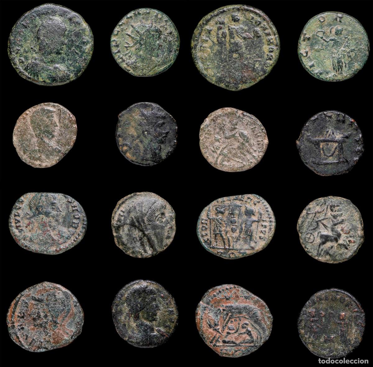 Monedas Imperio romano: Roman Empire Lot of 8 coins minted between the 3rd and 4th centuries AD.