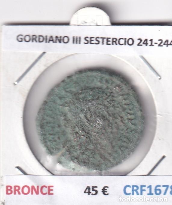 Monedas Imperio romano: CRF1678 MONEDA ROMANA GORDIANO III SESTERCIO 241-244 BRONCE
