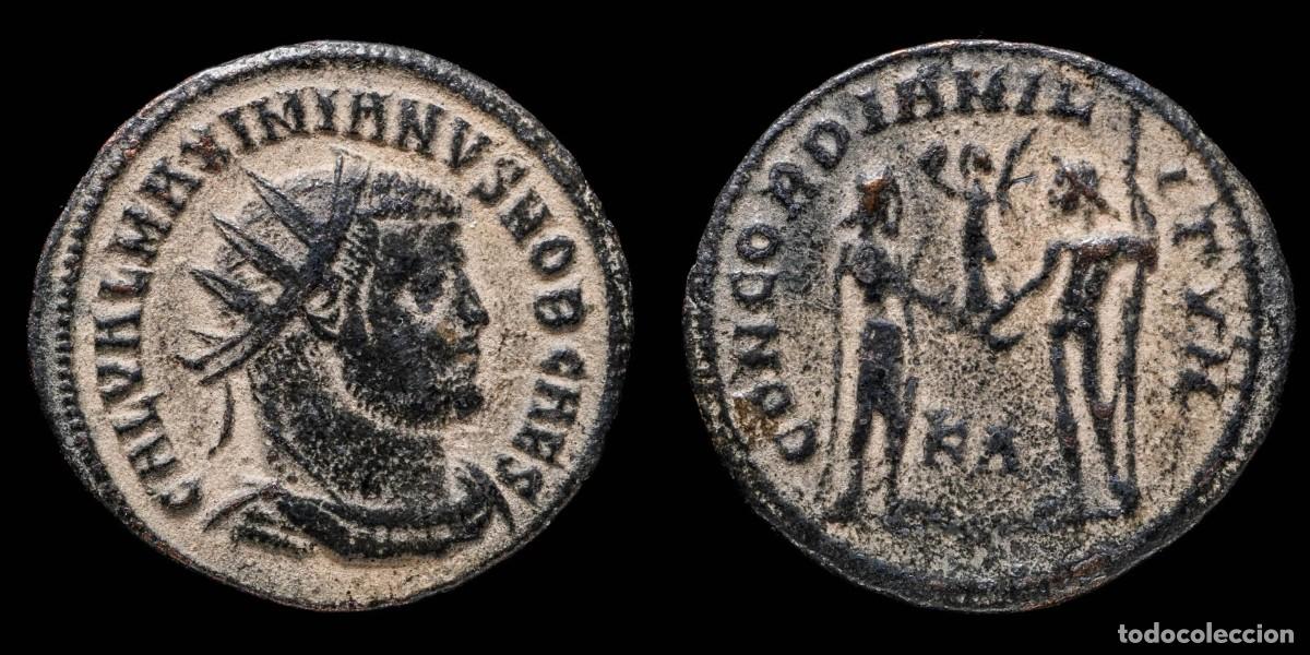 Monedas Imperio romano: Galerius Follis - CONCORDIA MILITVM, Cizycus - 21 mm / 2.47 gr.