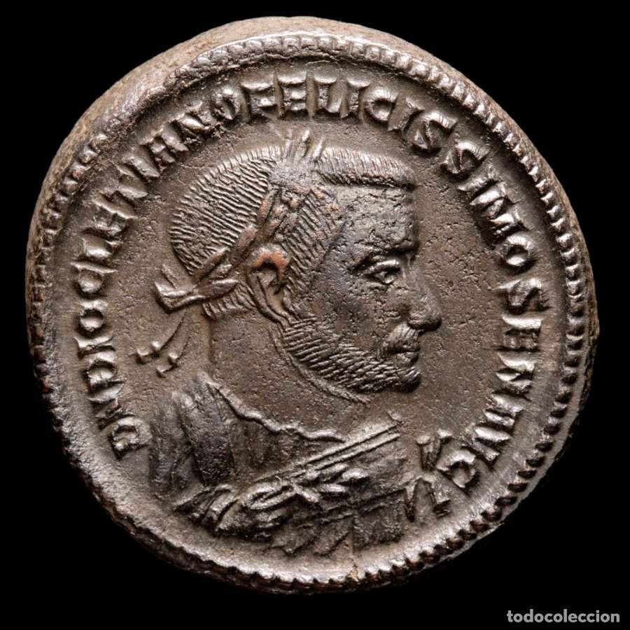 Monedas Imperio romano: Diocleciano Felicissimo Senior Augusto Follis Providencia & Quies